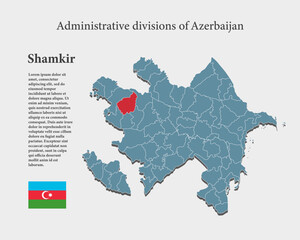 Vector map Azerbaijan, region Shamakir