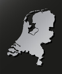 Vector map Netherlands silver material