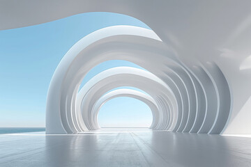 Concrete outdoor square building,Empty architectural background.

