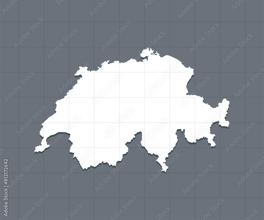 Wall mural Vector map Switzerland, template outline country