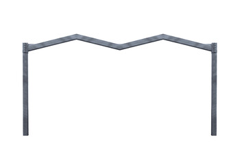 Duble frame made of galvanized metal beams of a building's load-bearing wall - on isolated transparent background.