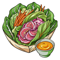 Vietnamese salad wraps with pork: an excellent dish with a unique taste and aroma!
