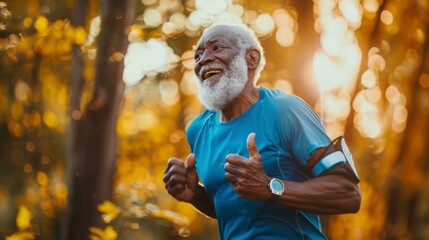 Elderly Man Enjoying a Run - Powered by Adobe