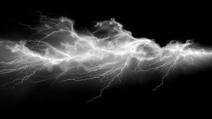 Lightning animation thunderstorm electricity background in PNG