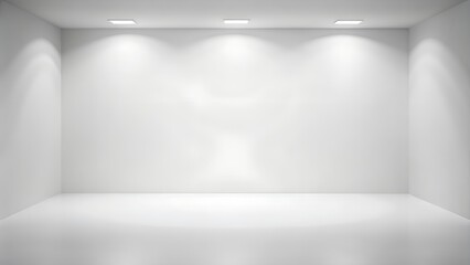 Fototapeta premium Blank white studio background. Design for product demonstration.