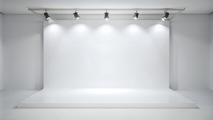 Blank white studio background. Design for product demonstration.