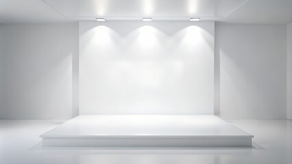 Blank white studio background. Design for product demonstration.