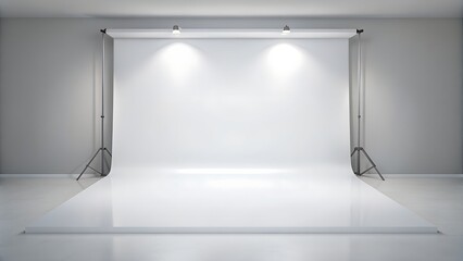 Blank white studio background. Design for product demonstration.