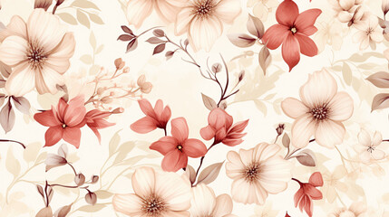 Seamless floral pattern with  watercolor flowers on summer background, watercolor illustration. Template design for textiles, interior, clothes, wallpaper
