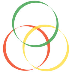 Intersecting, overlapping circles, rings element