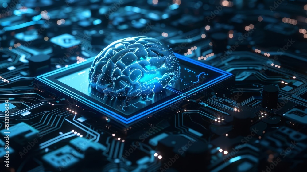 Poster futuristic cybersecurity shield protecting artificial neural network conceptual 3d illustration