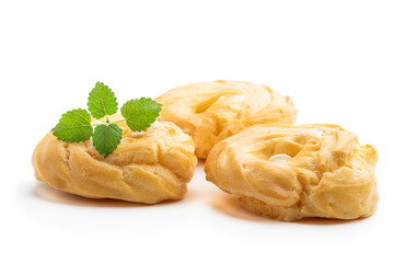 Homemade eclair cakes isolated on white