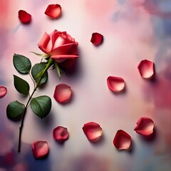 Rose petal on abstract background
