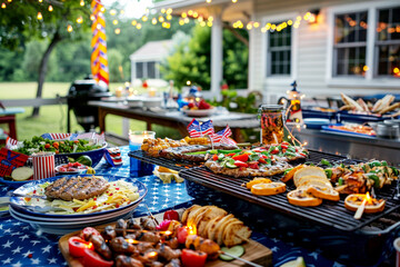 Transport yourself to a festive backyard barbecue party commemorating the 4th of July.