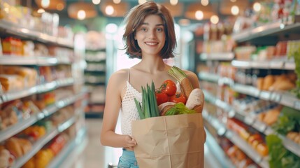 A Woman Shopping for Groceries