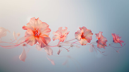Background with spring pastel flower, minimal concept 