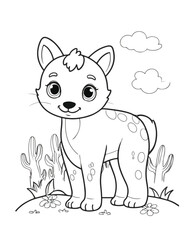 Animal coloring  book  page  for kids