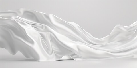 Obraz premium Smooth elegant white silk or satin luxury cloth texture as wedding background. Luxurious background design, empty space for product display.