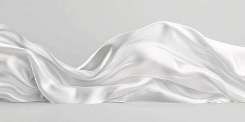 Fototapeta premium Smooth elegant white silk or satin luxury cloth texture as wedding background. Luxurious background design, empty space for product display.