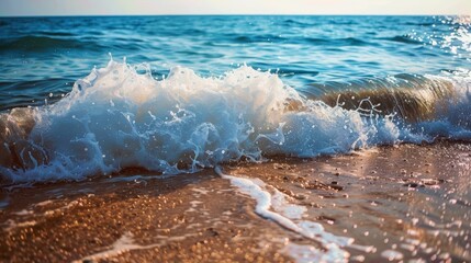 Spectacular Ocean Waves Crashing on Beach Shore Generative AI