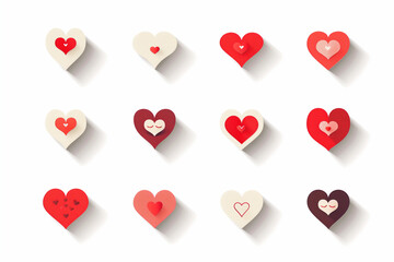 Spice up your greeting cards using delightful heart vector icons. Set of love symbols isolated