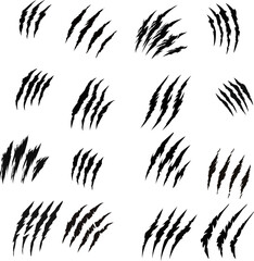 collection of beast claw in hand drawing, monster claw vector
