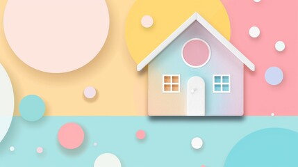 A row of colorful houses with a tree in front of them