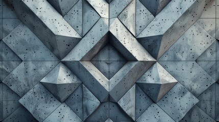 Modern 3D Concrete Geometric Wall Design
