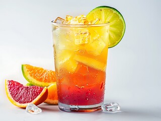 Tropical citrus cocktail with vibrant color gradient