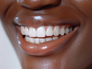 Radiant smile of a woman with perfectly white teeth