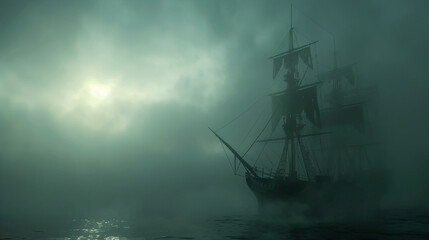 Ethereal Emerge: Ghost Ship in the Mist