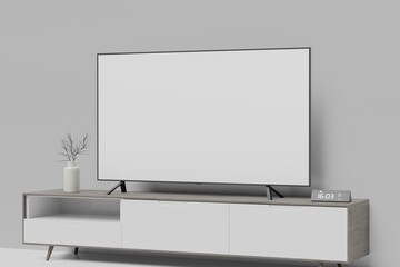 Blank Modern TV Mock Up at Living Room