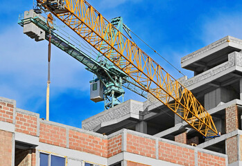 Crane and construction site