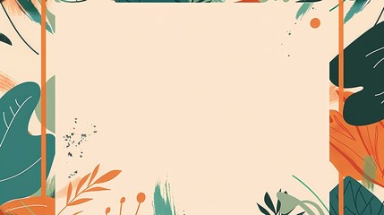 Tropical frame with lush foliage inviting creativity