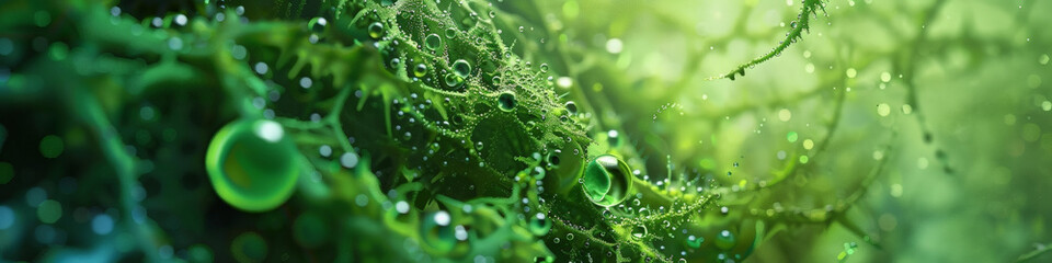 Green abstract fractal background. Generative AI