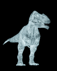 giganotosaurus is standing up on white background side view © DM7