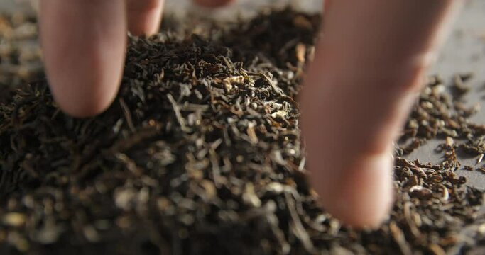 Tea mixing with hands 4K pro res