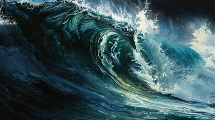Dynamic ocean waves capturing the essence of marine power and serenity