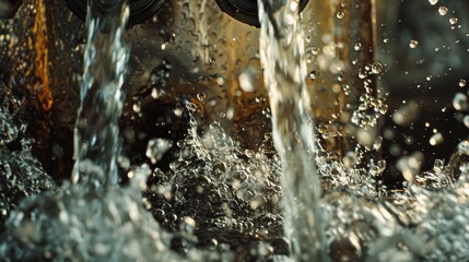 Dynamic water splash in natural tones for summer or environmental designs