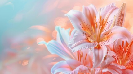Fototapeta premium A pink flower with a green center is the main focus of the image