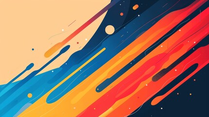 Kinetic energy flat design side view dynamic motion theme animation vivid