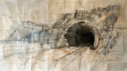 Futuristic blue tunnel design for high-tech and sci-fi concepts