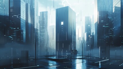 Futuristic cyberpunk cityscape for sci-fi gaming or film backdrops