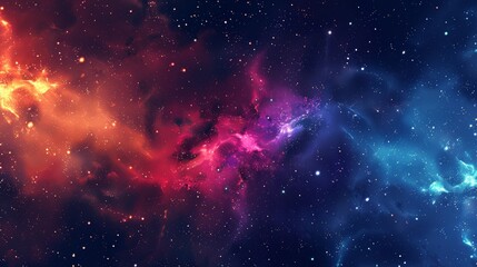 Obraz premium Nebula flat design front view star nursery theme water color Complementary Color Scheme