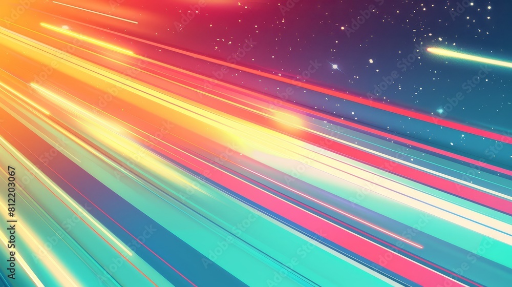 Poster light trails flat design top view high-speed theme animation complementary color scheme