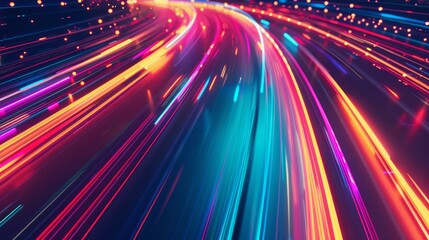 Light trails flat design top view high-speed theme animation Complementary Color Scheme
