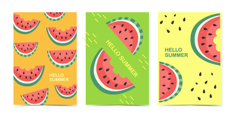 Summer sale banners and posters. Set of vector illustrations for web and social media banners, print material, newsletter designs, coupons, marketing.