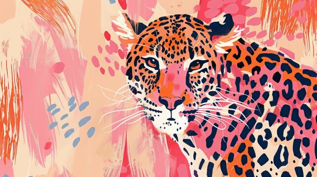 leopard with pink tint.