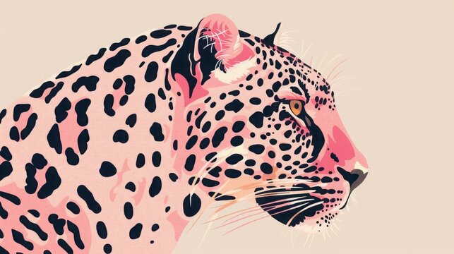 leopard with pink tint.