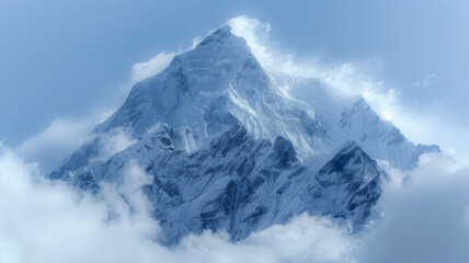 Obraz premium majestic peak at Ama Dablam in the clouds mountain range in Nepal